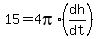 15+=+4pi%2A%28dh%2Fdt%29