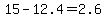 15+-++12.4+=+2.6