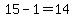 15+-+1+=+14