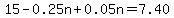 15-0.25n%2B0.05n=7.40