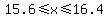 15.6%3C=x%3C=16.4