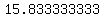 15.833333333...=W+
