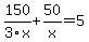 150%2F3x%2B50%2Fx=5