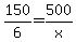 150%2F6+=+500%2Fx