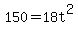 150=18t%5E2%E2%88%92130t