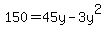 150=45y-3y%5E2