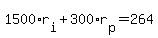 1500%2Ar%5Bi%5D+%2B+300%2Ar%5Bp%5D+=+264