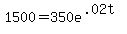 1500=350e%5E%28.02t%29