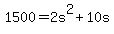 1500+=+2s%5E2+%2B+10s