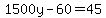 1500y-60=45