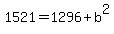 1521+=+1296+%2B+b%5E2