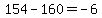 154+-+160+=+-6