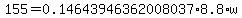 155=+0.14643946362008037%2A8.8%2Aw