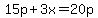 15p%2B3x=20p