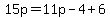 15p=11p-4%2B6