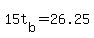15t%5Bb%5D+=+26.25