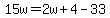 15w=2w%2B4-33