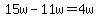 15w-11w=4w