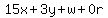 15x%2B3y%2Bw%2B0r