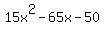 15x%5E2-65x-50