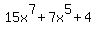 15x%5E7+%2B+7x%5E5+%2B+4