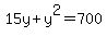 15y%2By%5E2=700
