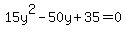 15y%5E2-50y%2B35=0