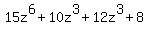 15z%5E6%2B10z%5E3%2B12z%5E3%2B8