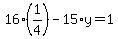 16%281%2F4%29-15%2Ay=1