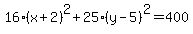 16%28x%2B2%29%5E2%2B25%28y-5%29%5E2=400