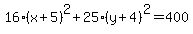 16%28x%2B5%29%5E2%2B25%28y%2B4%29%5E2=400