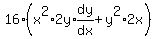 16%28x%5E2%2A2y%2Aexpr%28dy%2Fdx%29%2By%5E2%2A2x%29