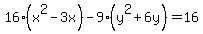 16%28x%5E2-3x%29+-9%28y%5E2%2B6y%29=16