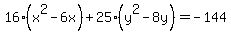 16%28x%5E2-6x%29%2B25%28y%5E2-8y%29=-144