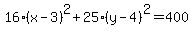 16%28x-3%29%5E2%2B25%28y-4%29%5E2=400