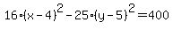 16%28x-4%29%5E2-25%28y-5%29%5E2=400