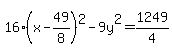16%28x-49%2F8%29%5E2-9y%5E2=1249%2F4