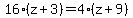16%28z%2B3%29=4%28z%2B9%29