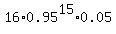 16%2A0.95%5E15%2A0.05
