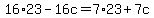 16%2A23-16c=7%2A23%2B7c