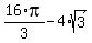 16%2Api%2F3+-+4%2Asqrt%283%29