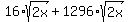 16%2Asqrt%282x%29%2B1296%2Asqrt%282x%29