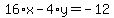 16%2Ax-4%2Ay=-12