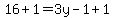 16%2B1=3y-1%2B1