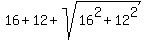 16%2B12%2Bsqrt%2816%5E2%2B12%5E2%29