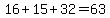 16%2B15%2B32=63