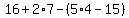 16%2B2%2A7-%285%2A4-15%29
