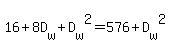 16%2B8D%5Bw%5D%2BD%5Bw%5D%5E2=576%2BD%5Bw%5D%5E2