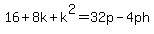 16%2B8k%2Bk%5E2=32p-4ph%29