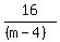 16%2F%28%28m-4%29%29